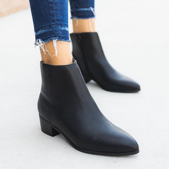 Cityclassified Shoes - New Cowboy Western Ankle Booties Low Block Heel